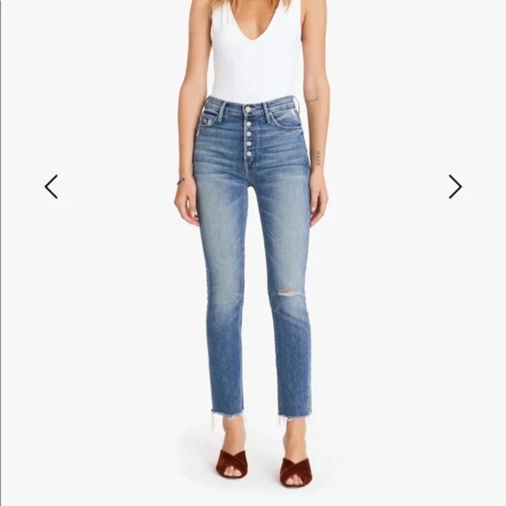 Mother Denim THE PIXIE DAZZLER ANKLE FRAY Size 26